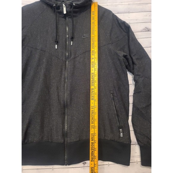 Nike Sportswear Windrunner Mens L Hooded Nylon Jacket 382228-010 Black Full Zip - Picture 12 of 16